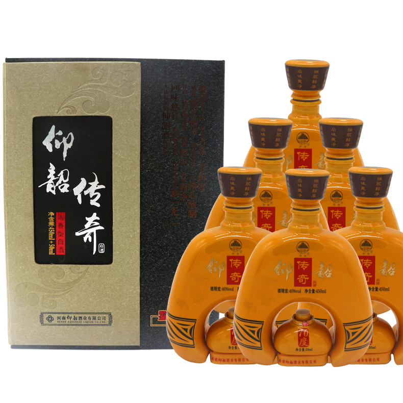 （46°+70°）仰韶传奇经典 陶香型白酒（450ml+50ml）瓷瓶6瓶装