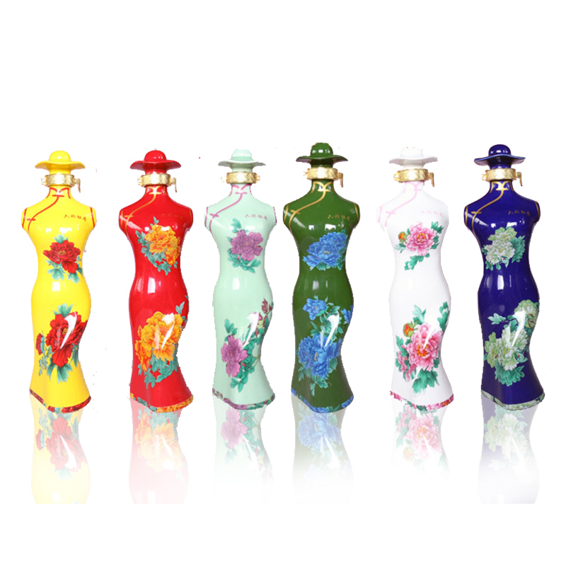 52°杜康村六彩牡丹牡丹仙子旗袍酒500ml*6