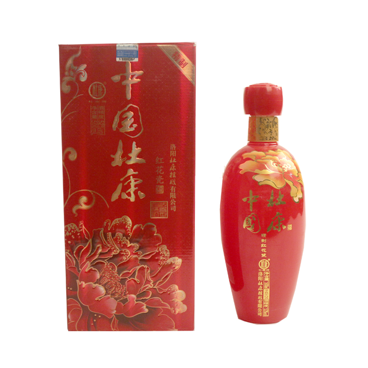 52°中国杜康精致红花瓷500ml