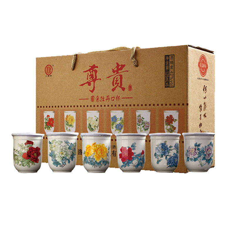 42°杜康尊贵国色牡丹口杯酒1*6*125ml