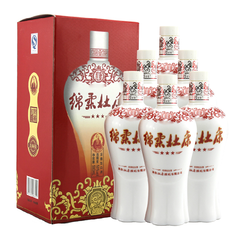 50°杜康绵柔杜康三星500ml（6瓶装）