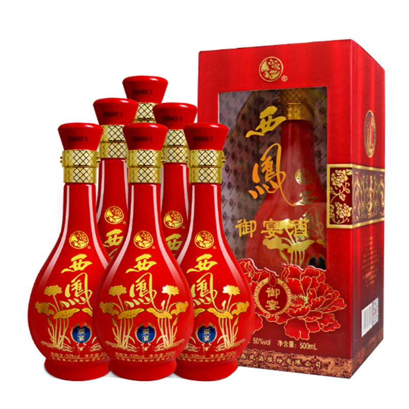 50°西凤酒御宴浓香型白酒500ml（6瓶装）