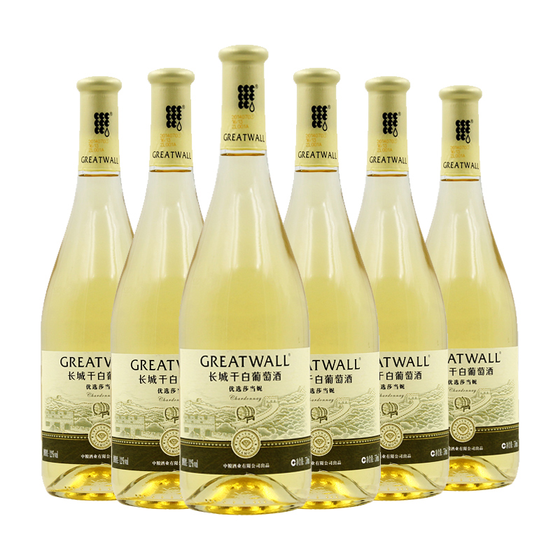 12°长城优选莎当妮干白葡萄酒750ml（6瓶装）