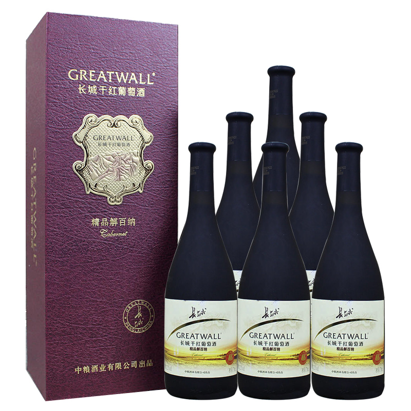 12.5°长城精品解百纳干红葡萄酒750ml（6瓶装）