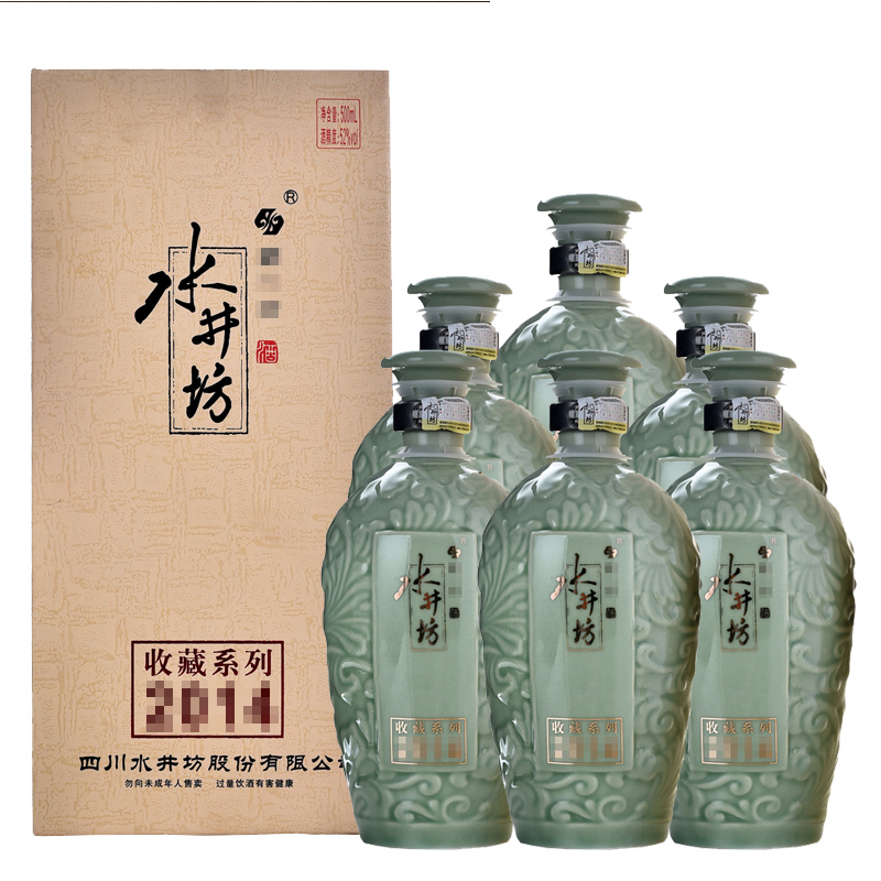 52°水井坊收藏系列2014浓香型白酒500ml（6瓶装）
