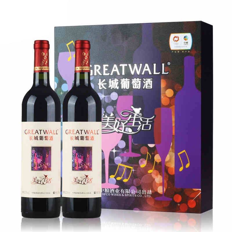 12.5°长城美好生活干红葡萄酒礼盒750ml*2