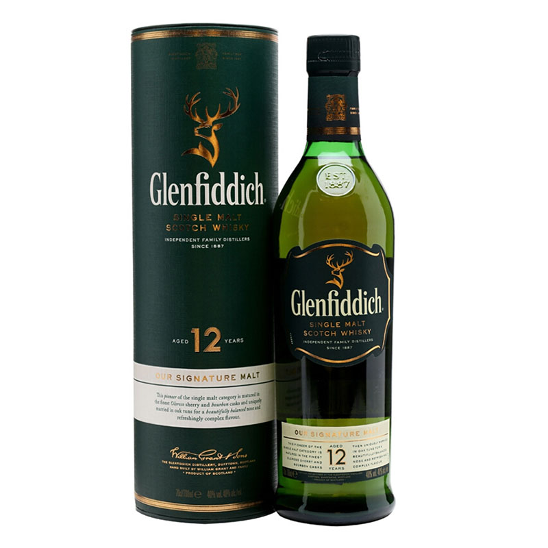40°英国格兰菲迪（Glenfiddich）12年单一纯麦威士忌进口洋酒烈酒700ml