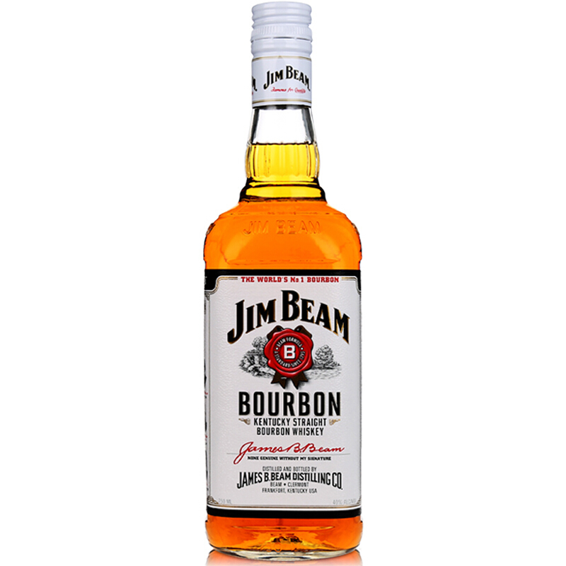 40°美国白占边（JIM BEAM）金宾波本威士忌进口洋酒鸡尾酒750ml
